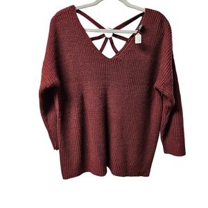 Brick Red sweater size 1x by Questions